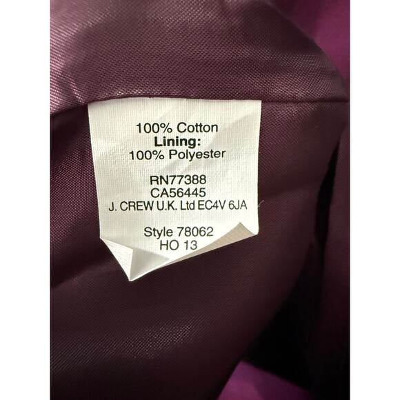NWT J.Crew Strapless Purple Sheath Mini Dress Sz 6 Cotton Sweetheart Neckline - Picture 6 of 6